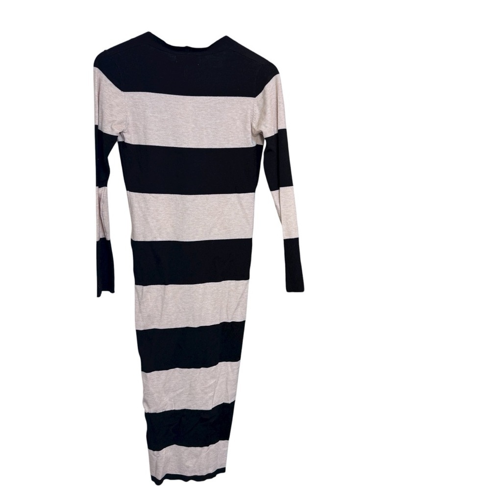 NWT Striped Black and Tan Long Cardigan Dress - Picture 9 of 14